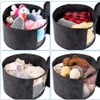 Bathroom Shelves Foldable hat box felt stackable circular pop up container storage bag with window for men and women travel toy organizer