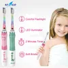 Toothbrush Seago Electric for Kids Colorful LED Flashlight 16000 Strokes Waterproof Battery Powered Brush Children Age 3 230517