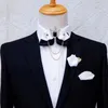 Bow Ties Crystal Tie Set For Men's Women's Business Suit Accessories Collar Flowers Vintage Wedding Bowtie Pocket Handduk