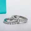 Med sidogenar Anujewel 3mm 2-3ct D Färgbröllopsband ring 925 Sterling Silver Band förlovningsringar för kvinnor 230516