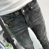 Jeans masculinos Primavera Summer Men magro de rua esticada 90s Rapped Cowboy Roupas apertadas Luxo calças finas coreanas