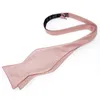 Bow Ties verstelbare zelfband voor mannen zijde jacquard geweven roze solide klassieke bruiloftsfeestvlinder vlinder bowknot dibangu