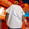 Camisetas de hombre Kaos Lucu Setengah Bulan Oblong Cetak Grafis Lengan Pendek Ukuran Besar Pria Atasan Katun Hip Hop Musim Panas Baju Streetwear Y2k 230517
