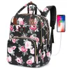 Backpack Lokass 15.6-inch Laptop Bag Ladies Floral Trekking Nylon Travel