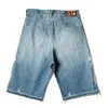 Jeans masculins kapital hirata hohiro pantalon détendu en vrac brodé lavage d'os utilisé short en jean de bord brut pour hommes et femmes décontractés 230516