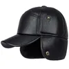 Top yeni moda deri tuzak şapka şapkası açık havada av kulak flep kış erkekleri kadın kapaklar gündelik vizör ayarlanabilir AA220517
