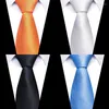 Bow Ries 2023 Design Wholesale Silk Tie Men Solid White Necktie Black Gravatas تناسب أماكن العمل بدلة الأزهار في مكان العمل