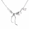 Chains Lureme Vintage Dinosaur Necklace For Women Short Collar With Jewelry Gift Box