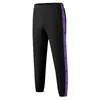 سراويل الرجال Tetyseysh Men Long Lound Fit Basketball High Split Snap Button Tweatpants غير الرسمي بسلالة تجريبية رياضية غير رسمية