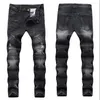 メンズジーンズファッションストリートウェアメンズバイカーhommeオートバイスリムフィットブラックモト高品質のデニムパンツジョガー