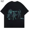 Erkek Tişörtler Vintage Gotik Büyük Boy T-Shirt Harajuku Hip Hop Üstleri Estetik Grafik Baskı Y2K Giysileri Sokak Giyim Moda Kore Tees 230517