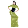 Vestidos de bondage vestido vestido unissex mamãe terno pvc LaTex Body Body Body Vestres Long Skirs Back Zipper Halloween Cosplay Tights Custom