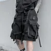 Herr shorts män sommar baggy korta joggar mode high street mörkkläder tekniker med fickor lös passform taktisk lastbottnar