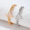 ربط أساور سلسلة كوبية سميك سوار أمريكي سميك بشكل فردي نمط الذهب والفضة المثلث زوجين