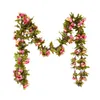 Dekoratif çiçekler 220 cm uzunluğunda yapay gül çiçek asma sonbahar arka plan dekorasyon ipek sahte çelenk düğün evi el