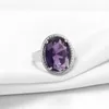 Band Rings Cellity Classic Silver 925 Jewelry Amethyst Silver Rings for Women With Oval Shaped Gemstones Engagement Female Present grossist J230517