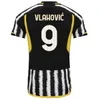 2023/24 Vlahovic Juventu Soccer Jerseys 2024 Bremer Danilo Chiesa Pogba Milik Bonucci Di Maria Rabiot Kean Locatelli Locatelli Kostic Juve Football Shirt Kids Kit