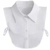 Bow Ties Mens Lapel Fake Collar Women Front Tie Ladies White Half Shirt Detachable Formal Business False Accessory