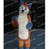 Christmas Brown Long Fur Husky Dog Mascot Costume Cartoon Character Outfit Suit Halloween Party Outdoor Carnival Festival Fancy Dress for Men Women