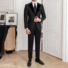 Tracki męskie Spring British splated Velvet Suit dwuczęściowy przyjęcie weselne Bankiet Mężczyźni Slim Fit Costume Homme Mariage Royal