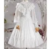 Jurken Nieuwe Collectie Vrouwen Gothic Vintage Kant Ruche Lolita Lange Mouw Zwart/Wit Chiffon Jurk Vrouwelijke Retro grote slingerjurken