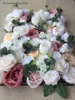 Dekorativa blommor tongfeng rosa 8 st/parti konstgjord siden rose pion 3d blomma väggpanel bröllop bakgrund dekoration löpare