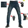 Jeans Men's Factory Direct Vendas Proteção de Proteção Motocicleta Homem Straight Loose Biker Cargo Pants Anti-Fall Motorbike Troushers EW-5U