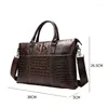 Briefcases Men Briefcase Business Bag Genuine Leather Laptop Casual Man Fashion Shoulder Bags