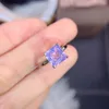 Cluster-Ringe Vintage Lavendel Amethyst Ring Verlobung Art Deco Ehering 925 Silber Geburtsstein Jubiläum für Frauen