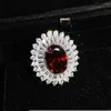 Cluster Rings Geavanceerd ontwerp Women Ring Red Diamond Imitatie Ruby Vrouwelijke briljante luxe sieraden Wedding Girl Gift Party Fashion