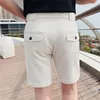 Heren shorts Summer Fashion Men knie lengte met riem 2023 formeel slanke casual plaid pak Korean Business Social Short Pant