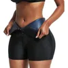 Kvinnors shorts bastu svett korta byxor för kvinnor hög midja bantningskomprimering termo träning kropp shaper lår 230516
