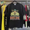 Sweats à capuche pour hommes Sweat-shirts de haute qualité 100% coton impression de perruche Rhude T Shirt Hommes Femmes Casual Loose RHUDE Tee à manches courtes à l'intérieur TagsSE65