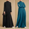 Dress ZANZEA Women Autumn Fashion Maxi Long Dress Elegant Solid Casual Sundress Robe Turtleneck Long Sleeve Kaftan Party Vestidos