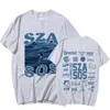 Мужские рубашки Sza футболка SOS Альбом Musik Baru Vintage Pria Wanita Longgar Grafis Hari Baik Хип -хоп