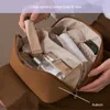 Bolsas de cosméticos, bolsa de maquillaje de cuero portátil, bolsa de viaje de gran capacidad, neceser de baño impermeable para niñas, Kit de aseo multifunción