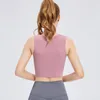 Active Shirts Femmes Doux Confortable Compression Cropped Yoga Débardeurs Avec Coussinets Sexy Front Cross Camping Sports Running Fitness Vest