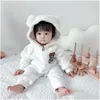 Jumpsuits Autumn Born Rompers Baby Boys Girls Fleece Jumpsuit Toddler Winter White Clothes5609202 Drop Delivery Kids Maternity Clothi Otuzn