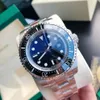 Com a caixa original de luxo de luxo, Deller D-Blue Watches Cerâmica Sapphire Men 44mm Mens assista moda de movimentação automática GLIDE MECÂNICO FLASP WRSIWATCHES