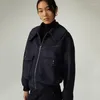 Kadın Ceketleri Kadın İlkbahar Ceket Top 2023 Kadın Giyim Bombacı Kadın Beyzbol Üniforması ile Dekorasyon Renk Çizgisi Cepleri