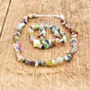 Naszyjniki Ustaw kobiety Nieregularne chipsy Natural Stone Bransoletka Biżuteria Kolorowa kryształowy kwarc żwirowy Bracelet Braceryny