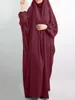 Ethnische Kleidung Eid mit Kapuze muslimische Frauen Hijab-Kleid Gebetskleidungsstück Jilbab Abaya Long Khimar Full Cover Ramadan-Kleid Abayas Islamische Kleidung Niqab 230517