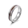 Stainless Steel Wood ring blue gold band rings for Men Women fashion jewelry will