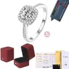Clusterringen 925 Sterling Silver Luxury Real Moissanite 2 Ring For Women Wedding Engagement Sieraden