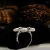 Cluster Ringe Barock Ring Weibliche Senior Sinn für Französisch Chic Stil Perle S925 Sterling Silber Offene Zahnstocher Perlen Finger