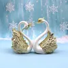 Decorative Objects CushionDecorative Pillow 2pcs Swan Model Cute Figurine Collectibles Cute Car Interior Cake Top Decor for Love Theme Decoration RERI889 230516