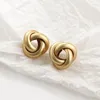 Hoop Ohrringe AENSOA 2023 Matte Gold Farbe Für Frauen Mehrere Trendy Runde Geometrische Twist Tropfen Ohrring Mode-Statement Schmuck