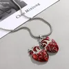 Kettingen Openbaar Red Peach Heart Box ketting voor vrouw meisje romantisch feest bruiloft sieraden hanger Gold vergulde ketting choker cadeau