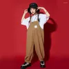 Stage Wear Teen Show Outfits Hip Hop Vêtements Tshirt Tops Streetwear Jumpsuit Pantalon Pour Fille Garçon Jazz Costumes De Danse Barboteuses Rave Vêtements