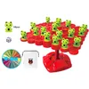 Montessori Math Toy Balancing Board Pozzle for Kids Frog Balance Tree Tree Educational Parent-Child Interaction Tabletop Game Game Gift